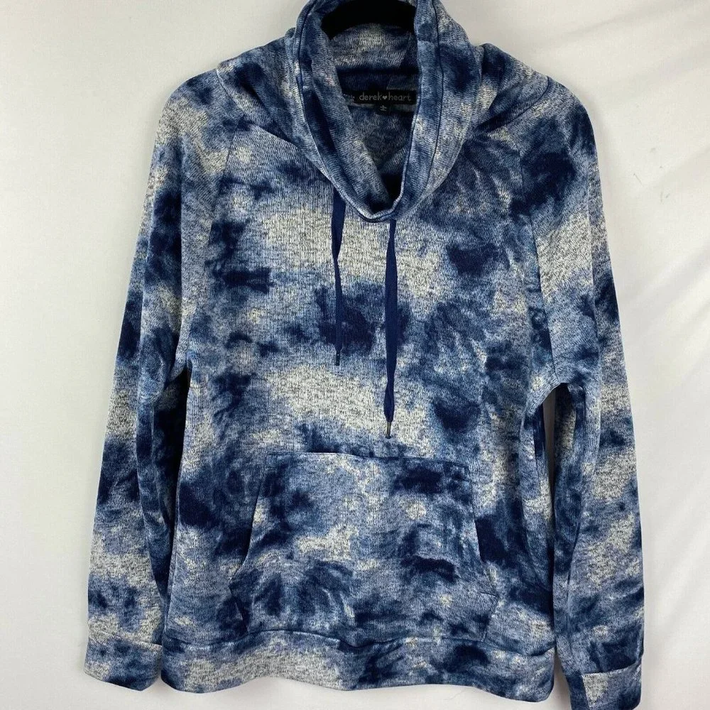 Derek Heart Funnel Neck Sweatshirt - Size Large Blue NWOT - Picture 1 of 3